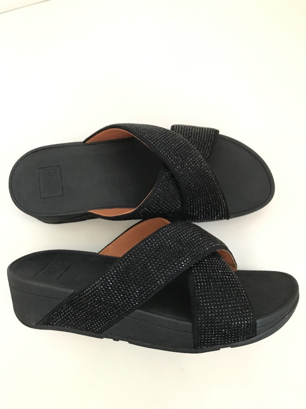 FITFLOP Ritzy Slide Sandals Black Women’s Size 9